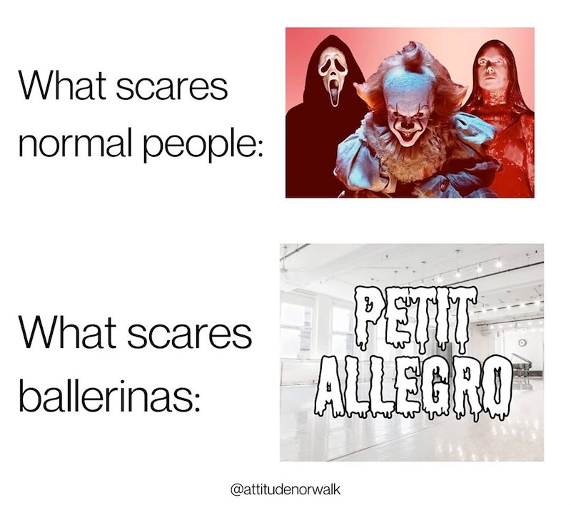 What scares normal people: What scares ballerinas: PETIT ALLEGRO @attitudenorwalk