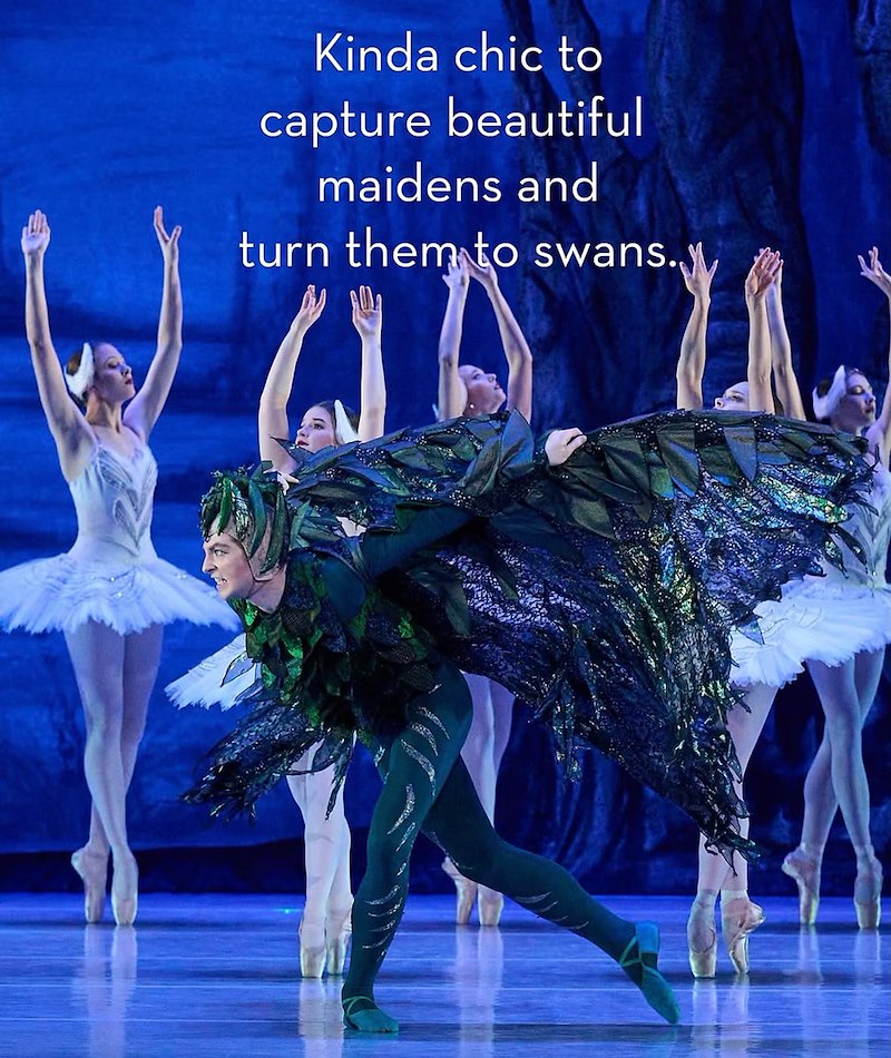 Kinda chic to capture beautiful maidens and turn them to swans.