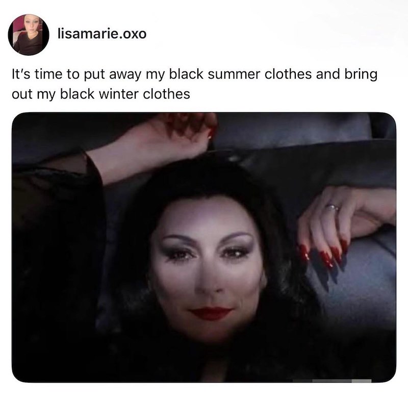 lisamarie.oxo It's time to put away my black summer clothes and bring out my black winter clothes