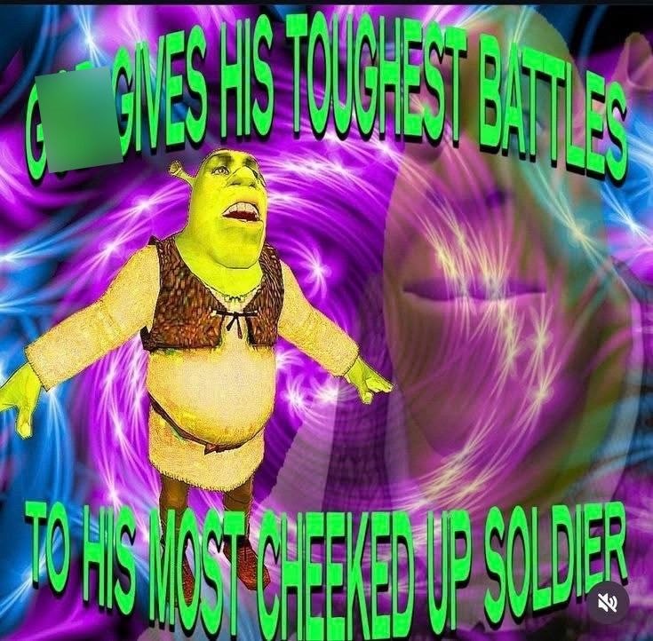 TO HIS MOST CHEEKED UP SOLDIER