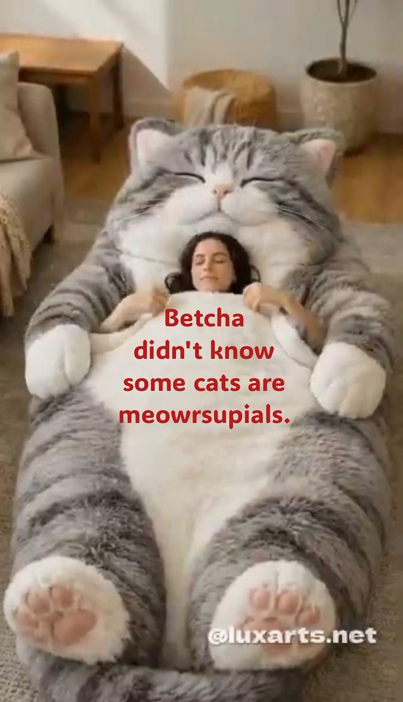 Betcha didn't know some cats are meowrsupials. @luxarts.net