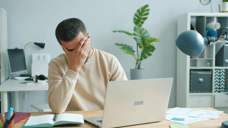 Stressed employee.