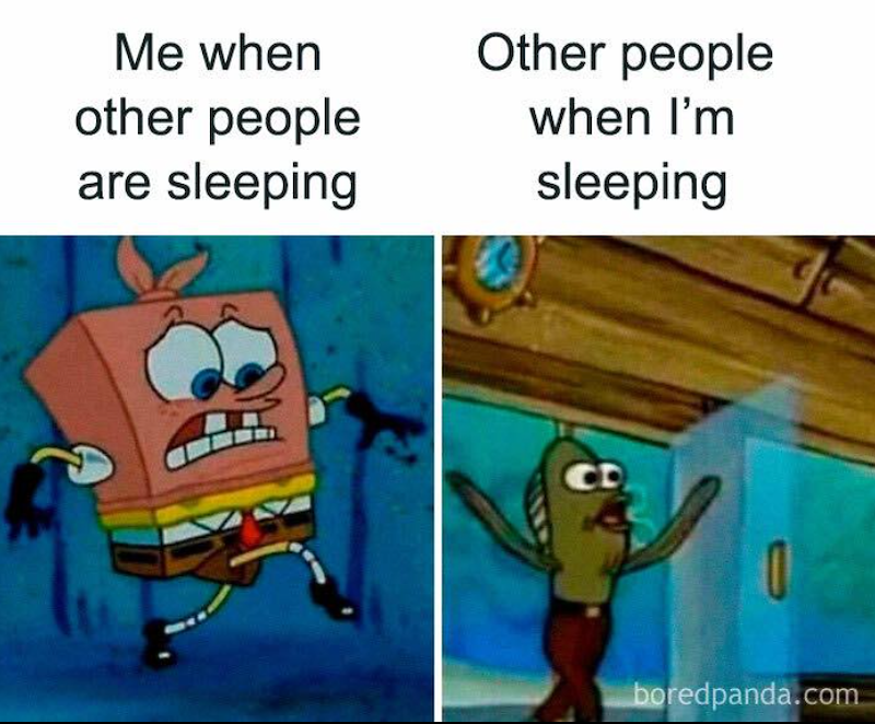 Me when other people are sleeping Other people when I'm sleeping CD boredpanda.com