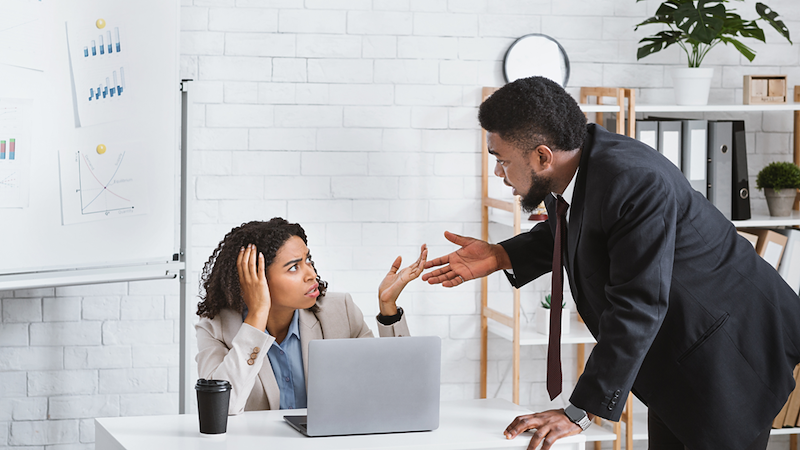 Coworkers arguing. 