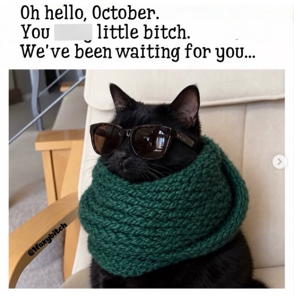 elfoxybitch Oh hello, October. You little bitch. We've been waiting for you...