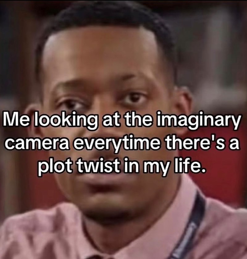 Me looking at the imaginary camera everytime there's a plot twist in my life.