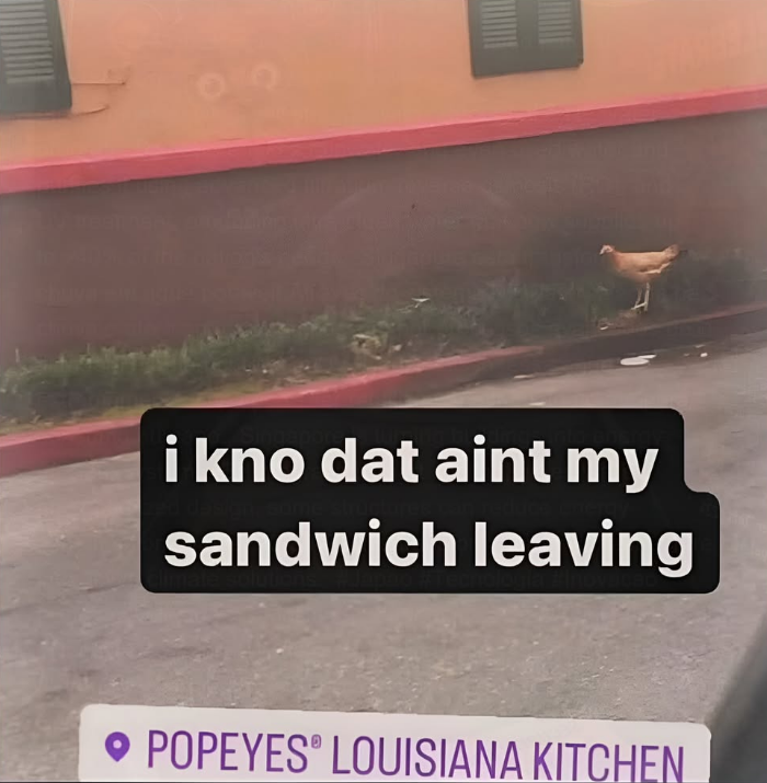 i kno dat aint my sandwich leaving • POPEYES LOUISIANA KITCHEN