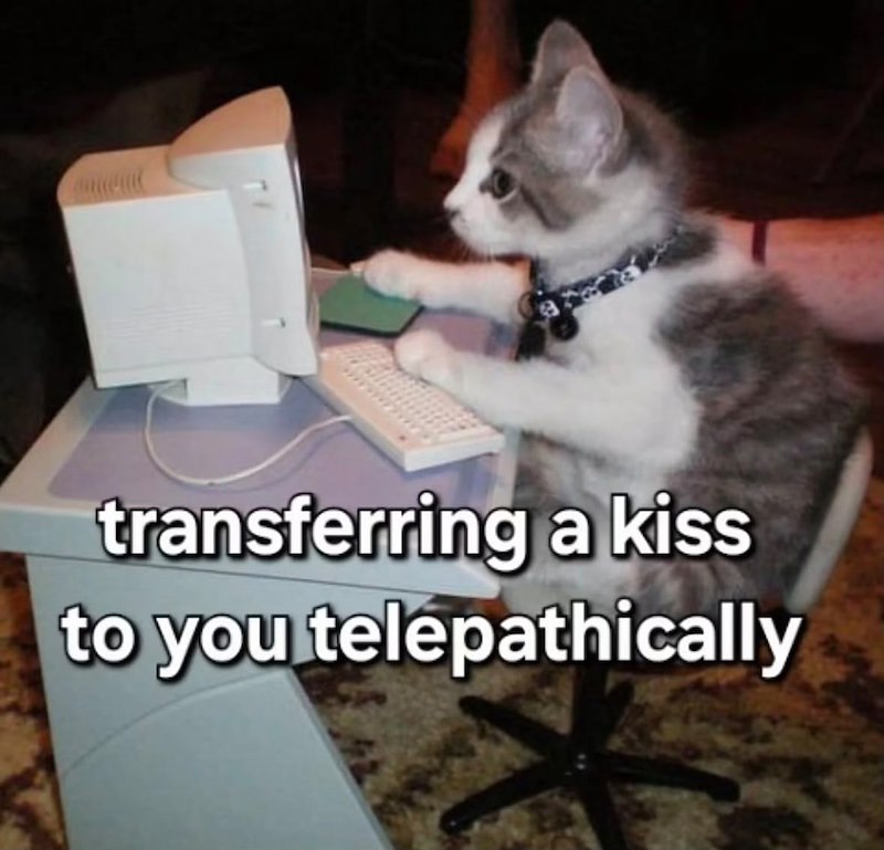 transferring a kiss to you telepathically