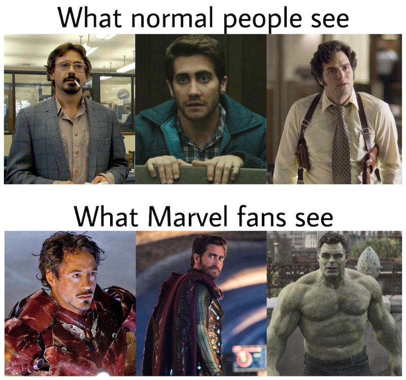 What normal people see What Marvel fans see