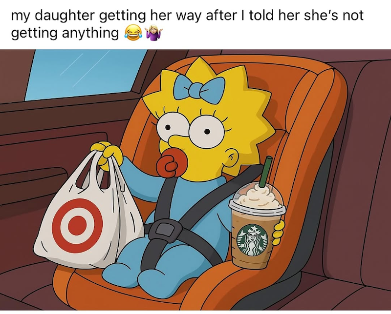 my daughter getting her way after I told her she's not getting anything