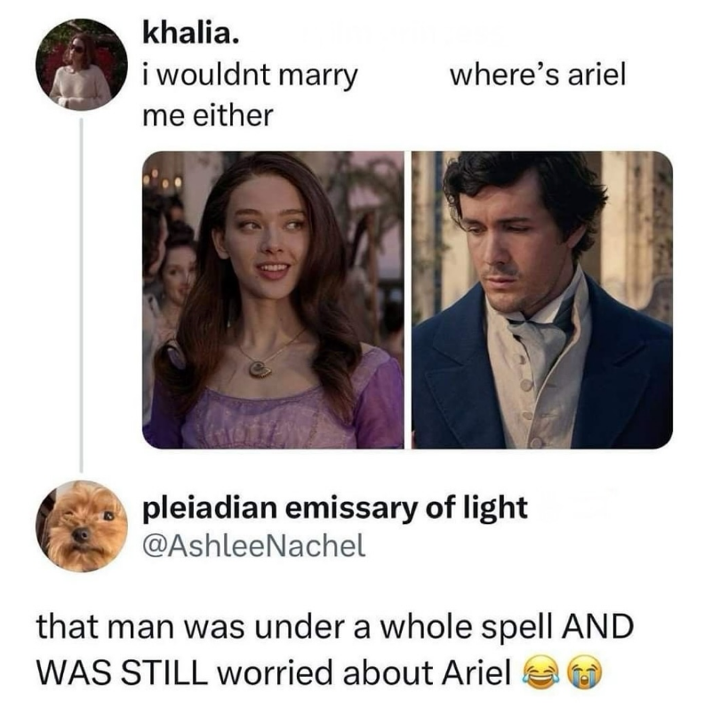 khalia. i wouldnt marry me either where's ariel pleiadian emissary of light @AshleeNachel that man was under a whole spell AND WAS STILL worried about Ariel