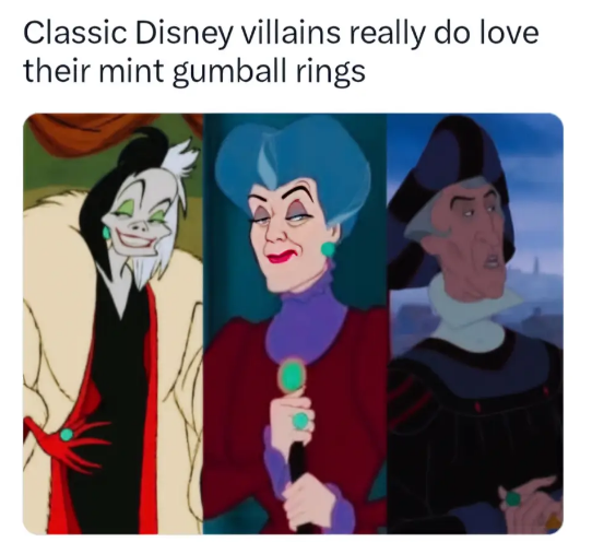 Classic Disney villains really do love their mint gumball rings