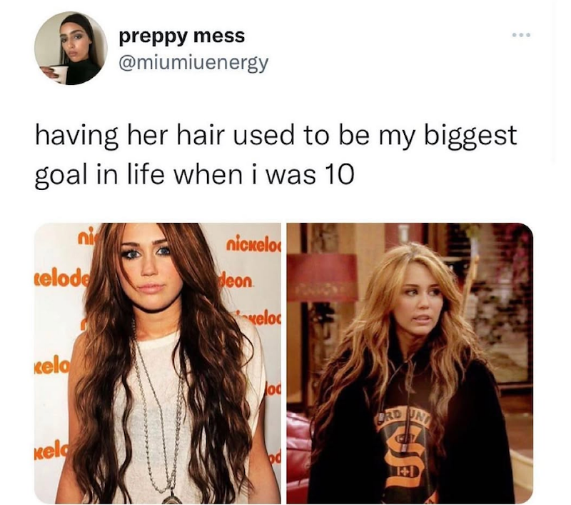 preppy mess @miumiuenergy having her hair used to be my biggest goal in life when i was 10. ni nickelo celode deon veloc kelo keld od ORD UNI bd 1+1