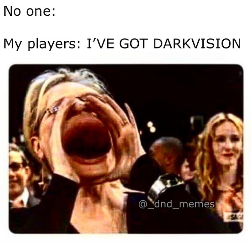 No one: My players: I'VE GOT DARKVISION @dnd_memes ISAGI