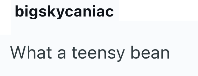 bigskycaniac What a teensy bean