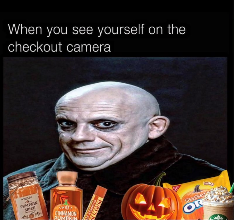 When you see yourself on the checkout camera PUMPKIN SPICE SWEET CINNAMON PUMPKIN PUMPKIN SP BURT'S B Pumpkin Sp OR