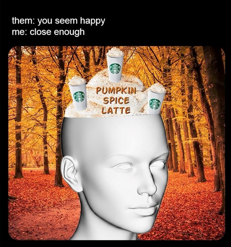 them: you seem happy me: close enough PUMPKIN SPICE LATTE