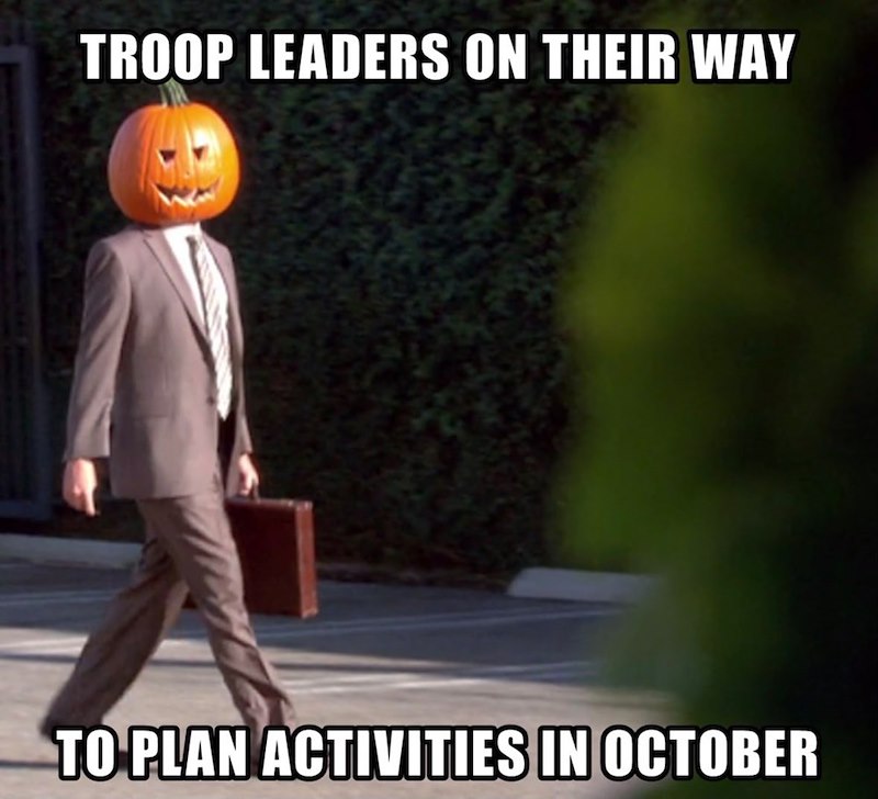 TROOP LEADERS ON THEIR WAY TO PLAN ACTIVITIES IN OCTOBER