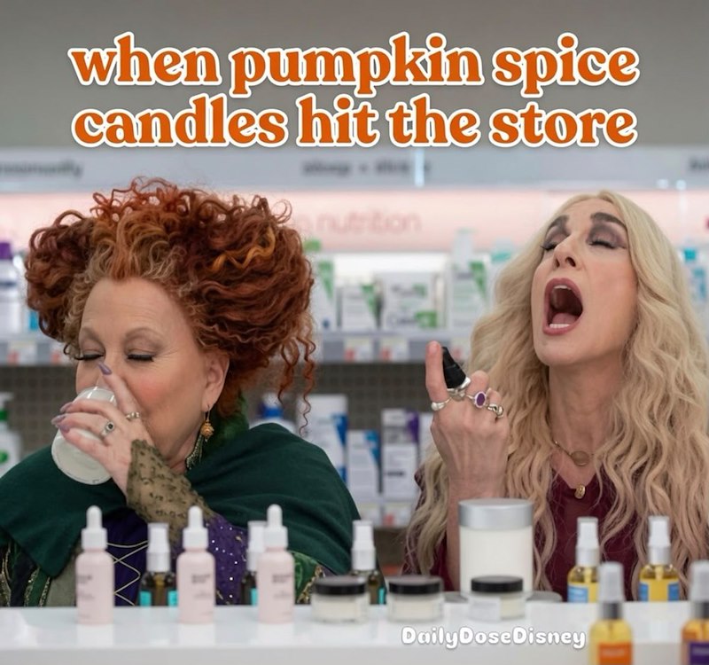 when pumpkin spice candles hit the store nutrition Daily Dose Disney