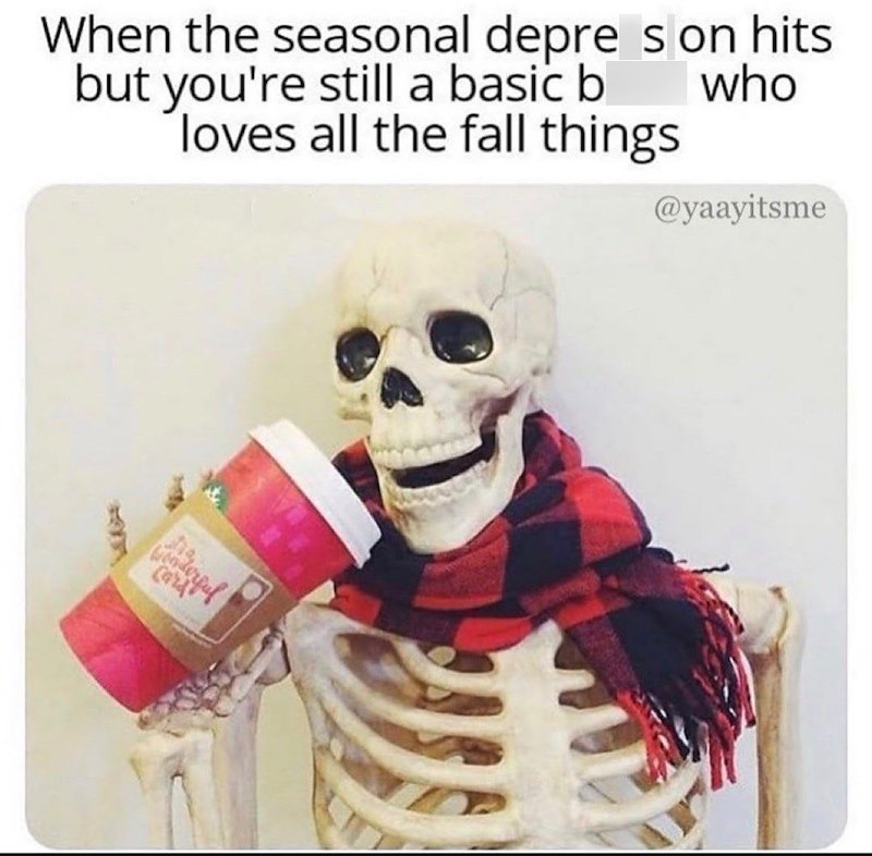 who When the seasonal depre s on hits but you're still a basic b loves all the fall things Wonderfu Cardful @yaayitsme