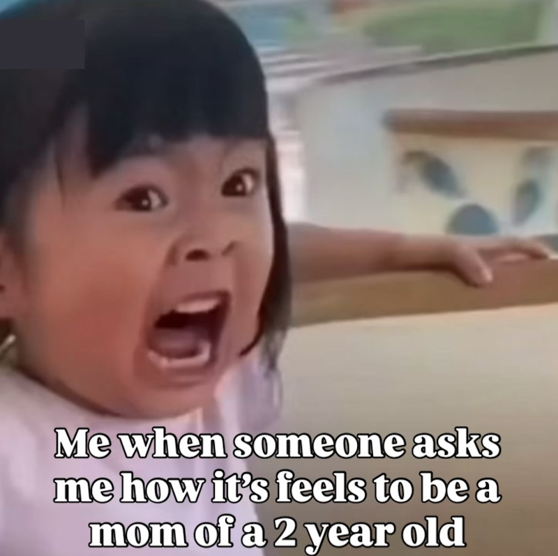 Me when someone asks me how it's feels to be a mom of a 2 year old