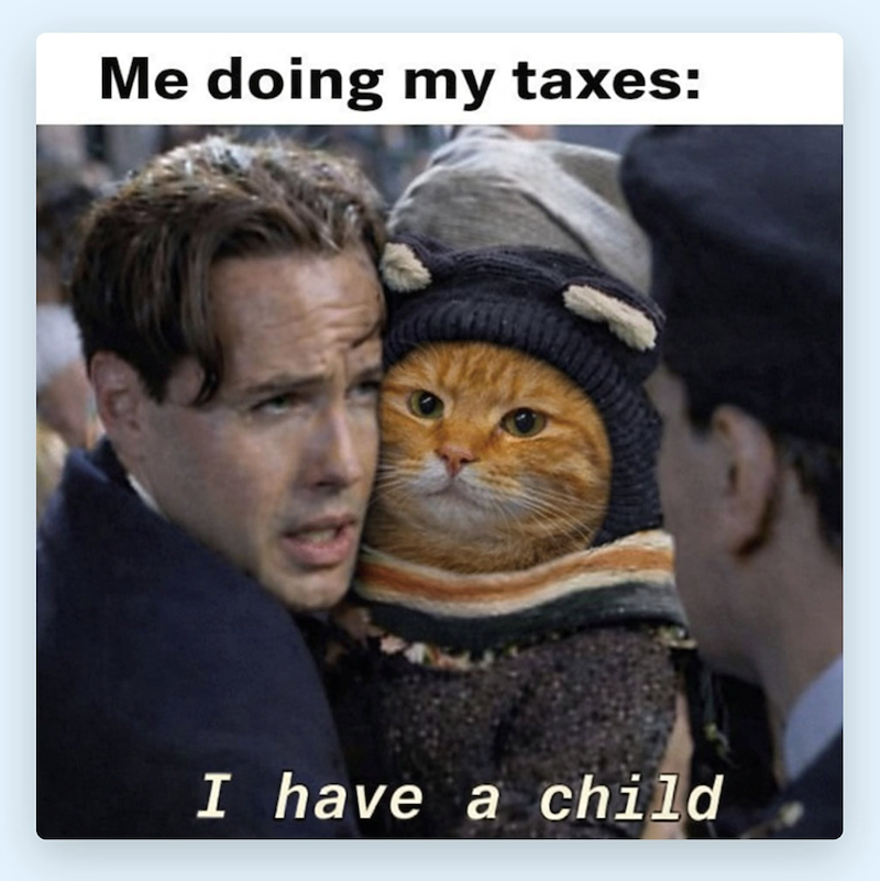 Me doing my taxes: I have a child