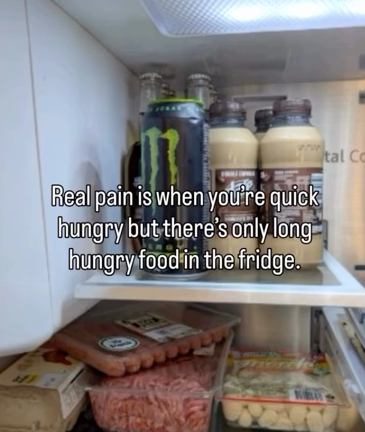 483 www tal Co Real pain is when you're quick hungry but there's only long hungry food in the fridge. morder