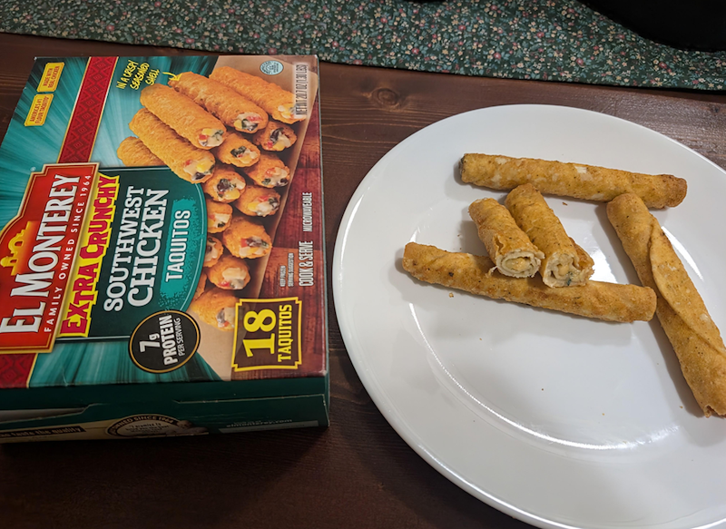 EL MONTEREY FAMILY OWNED SINCE 1964 EXTRA CRUNCHY 79 SOUTHWEST CHICKEN PROTEIN PER SERVING TAQUITOS AMERICAS BEALO HEAL CHICKEN IN A CRISPI SEASONED SHELL 18 TAQUITOS COOK&SERVE MICROWAVEABLE NET WT 2017 02 (1.30 LBS)