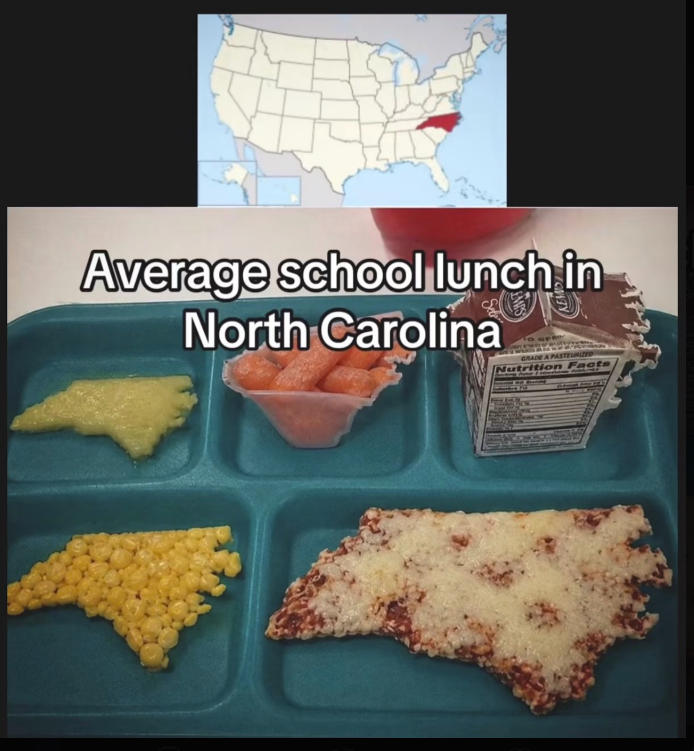 Average school lunch in North Carolina GRADE A PASTEURIZED Nutrition Facts