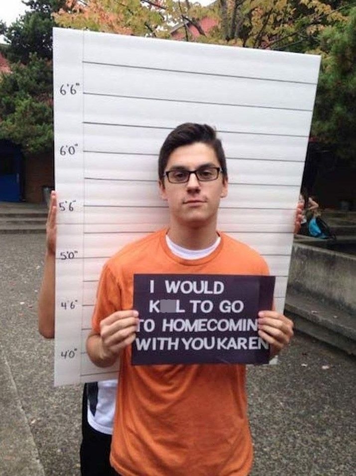66 60° 56 50 46° 40° I WOULD KL TO GO TO HOMECOMIN WITH YOU KAREN