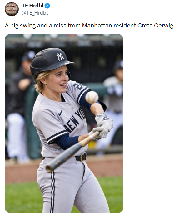 TE Hrdbl @TE_Hrdbl A big swing and a miss from Manhattan resident Greta Gerwig. N NEW YO
