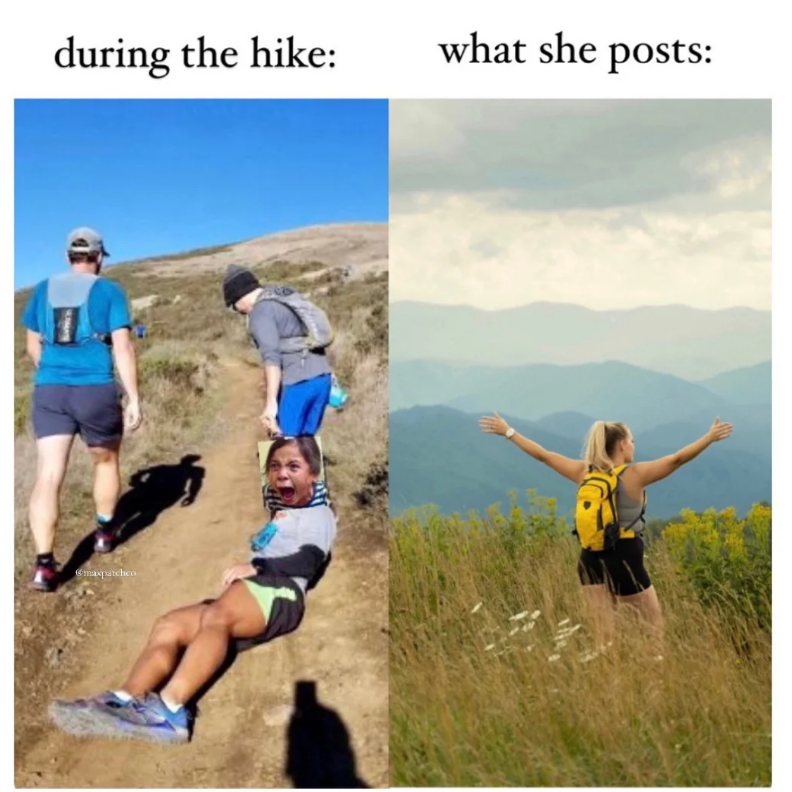 during the hike: what she posts: maxpatchco