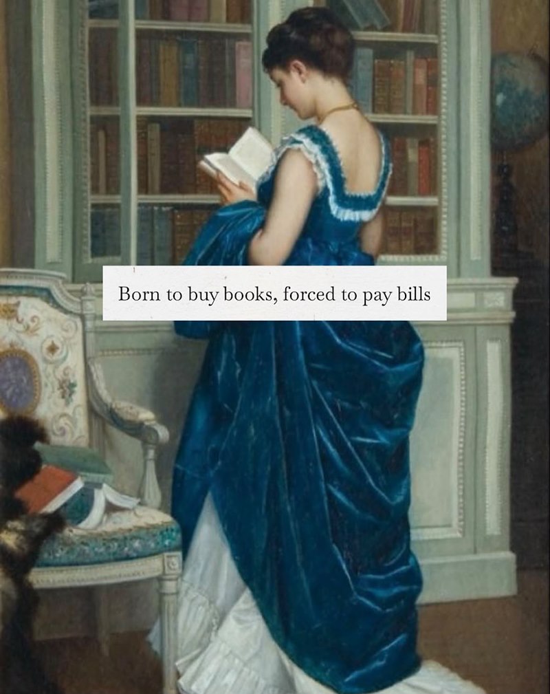 Born to buy books, forced to pay bills