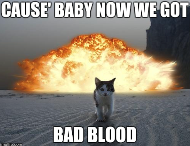 CAUSE' BABY NOW WE GOT imgflip.com BAD BLOOD