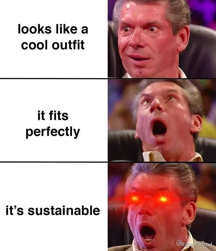 looks like a cool outfit it fits perfectly it's sustainable @ecopeafowl