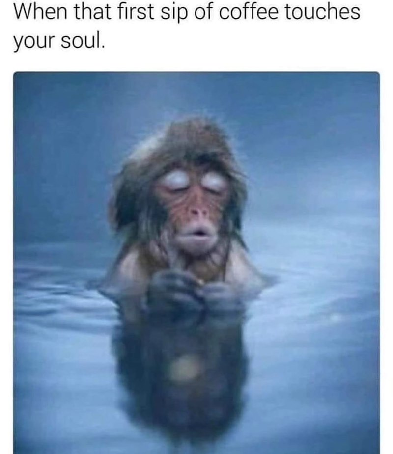 When that first sip of coffee touches your soul.