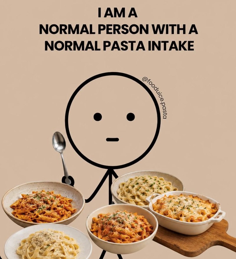 I AM A NORMAL PERSON WITH A NORMAL PASTA INTAKE @fooduice.pasta