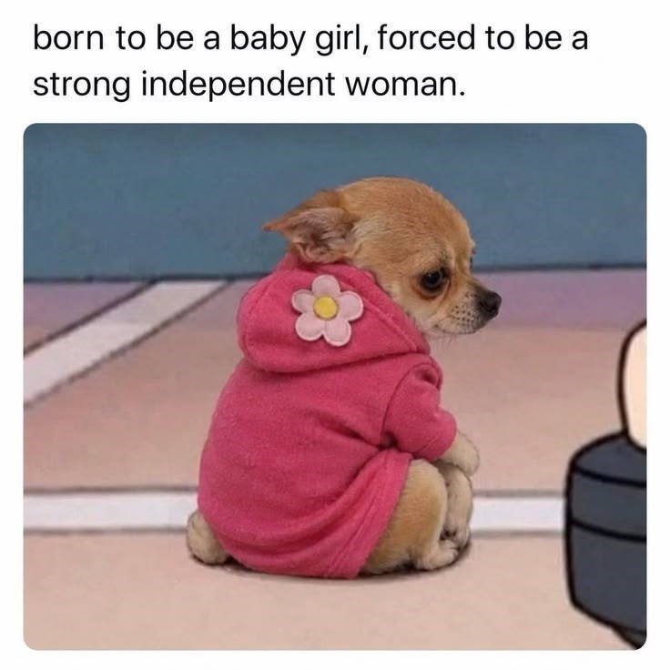 born to be a baby girl, forced to be a strong independent woman.