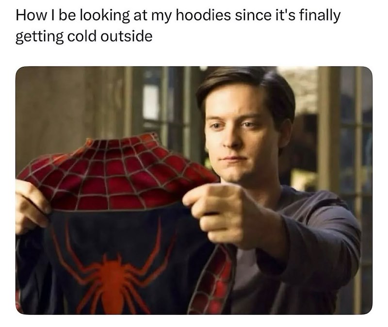 How I be looking at my hoodies since it's finally getting cold outside
