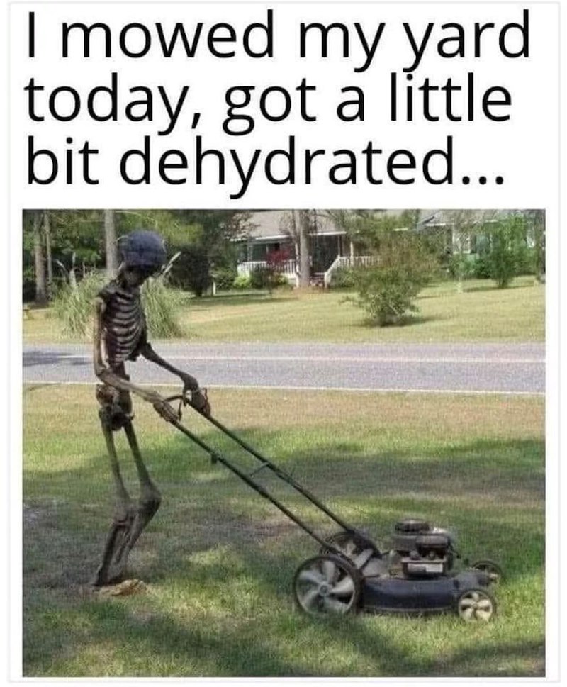 I mowed my yard today, got a little bit dehydrated...