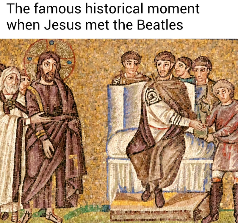 The famous historical moment when Jesus met the Beatles