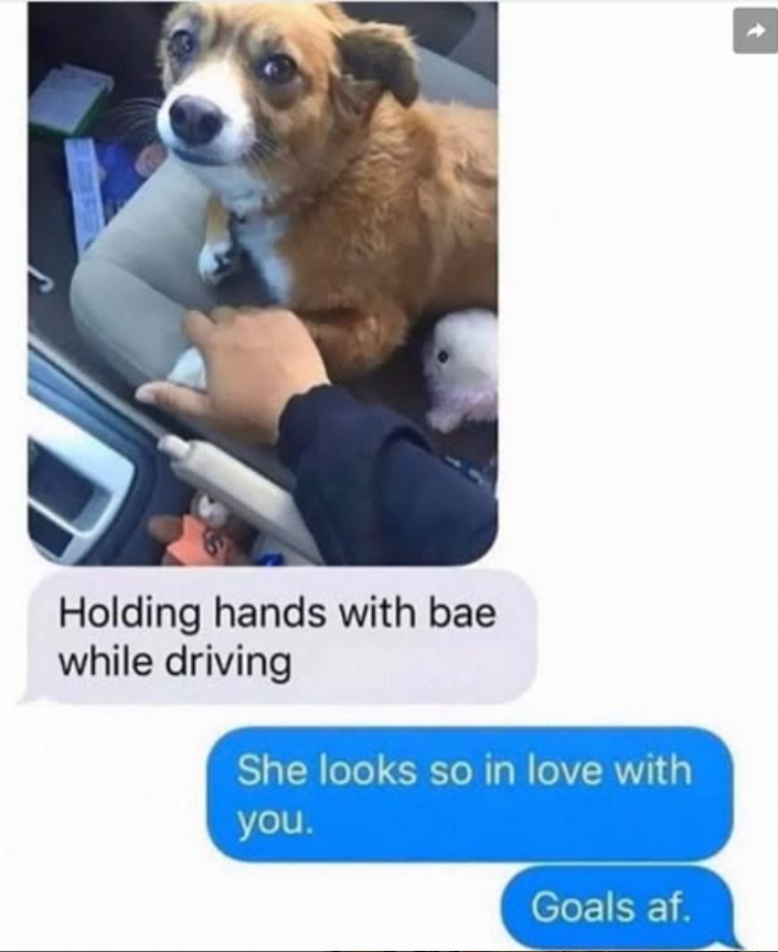 Holding hands with bae while driving She looks so in love with you. Goals af.