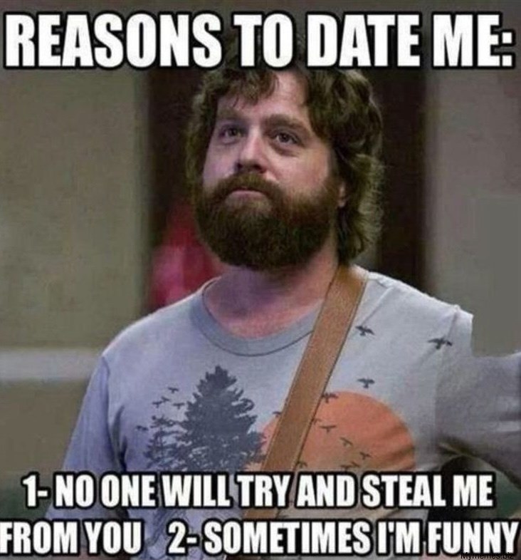 REASONS TO DATE ME: NO ONE WILL TRY AND STEAL ME FROM YOU 2-SOMETIMES I'M FUNNY MymemesDIE
