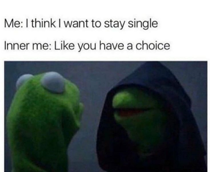Me: I think I want to stay single Inner me: Like you have a choice