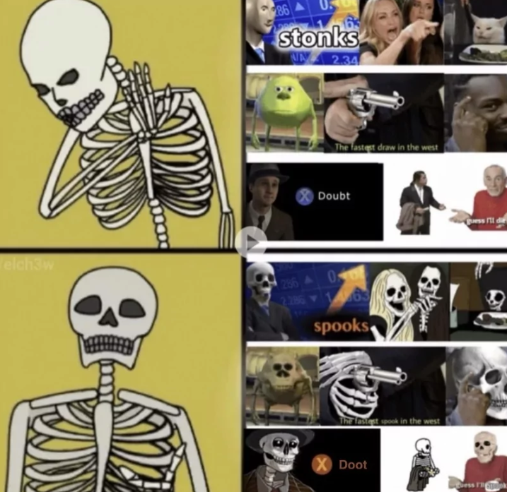 elch3w 86 63 stonks NA 2.34 The fastest draw in the west Doubt 286 0 2286163 spooks The fastest spook in the west × Doot ess Fok