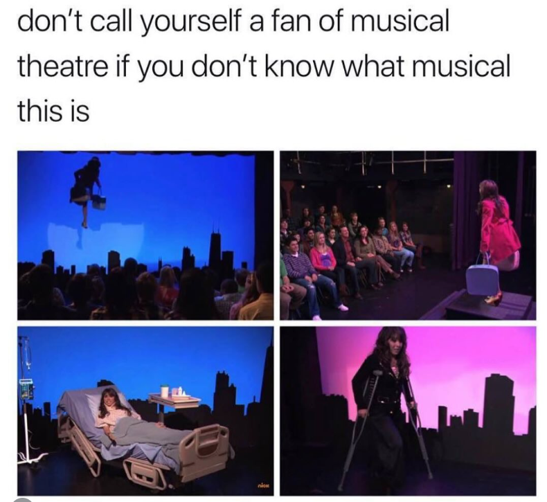 don't call yourself a fan of musical theatre if you don't know what musical this is nic