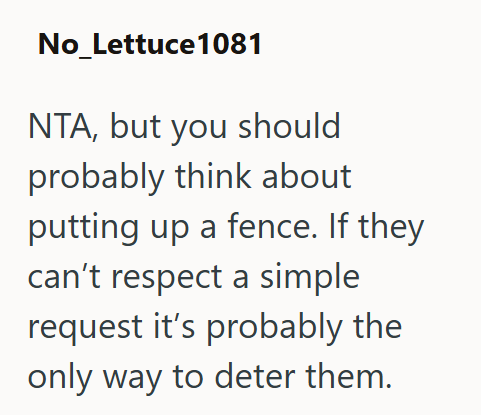No_Lettuce 1081 NTA, but you should probably think about putting up a fence. If they can't respect a simple request it's probably the only way to deter them.