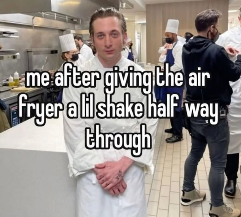 me after giving the air Fryer alilshake half way through