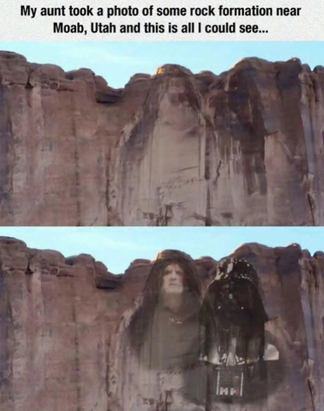 My aunt took a photo of some rock formation near Moab, Utah and this is all I could see... IMP
