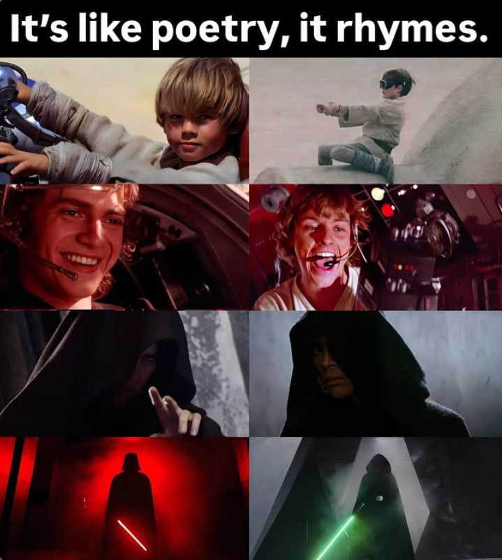 It's like poetry, it rhymes.